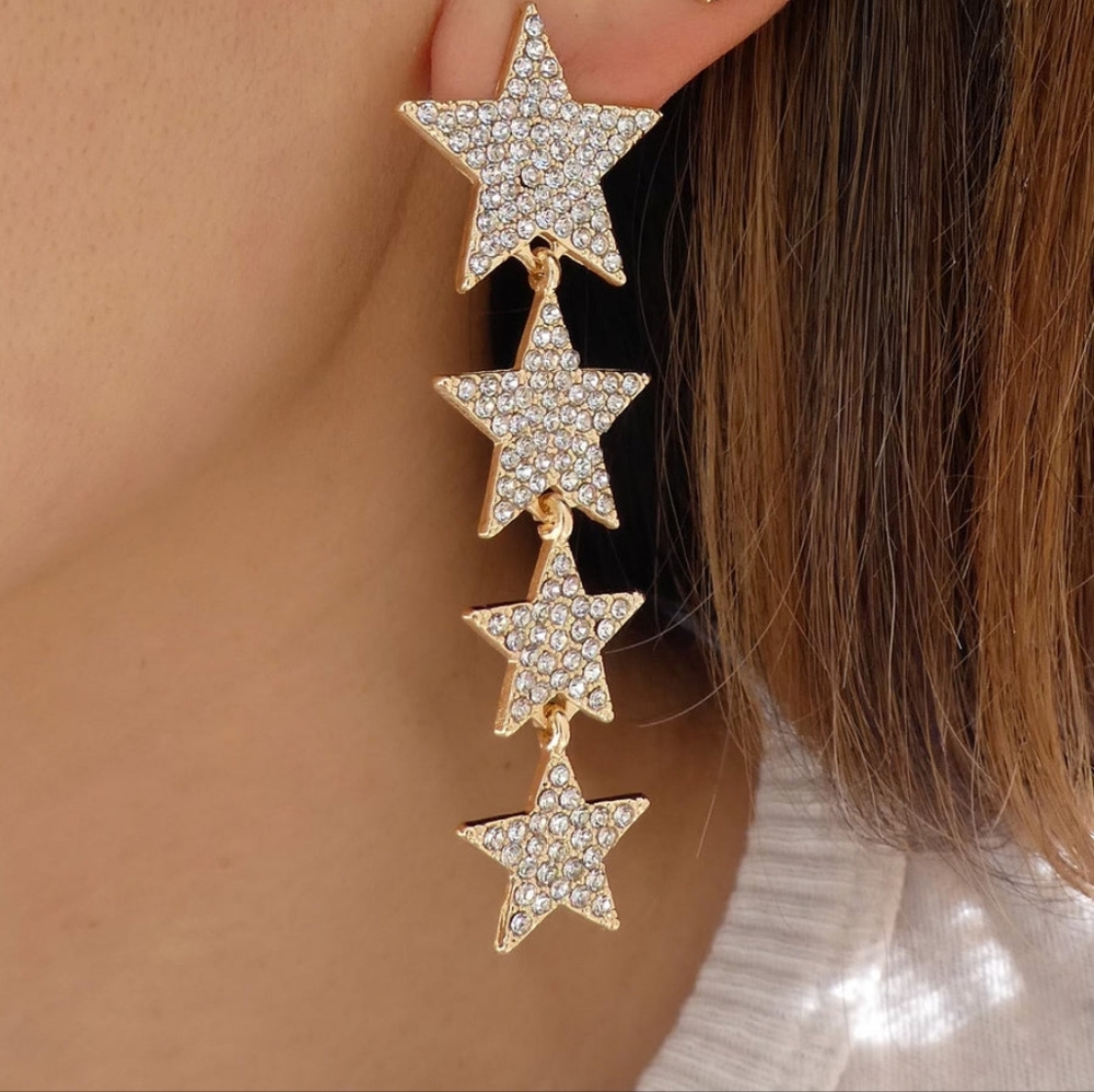 BaubleBar 'Shooting Star' Statement Drop Earrings Gold SUGARFIX BN